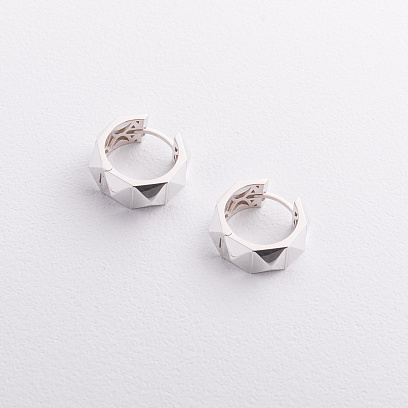 Сережки - кільця "Claire" у сріблі 123502 №2