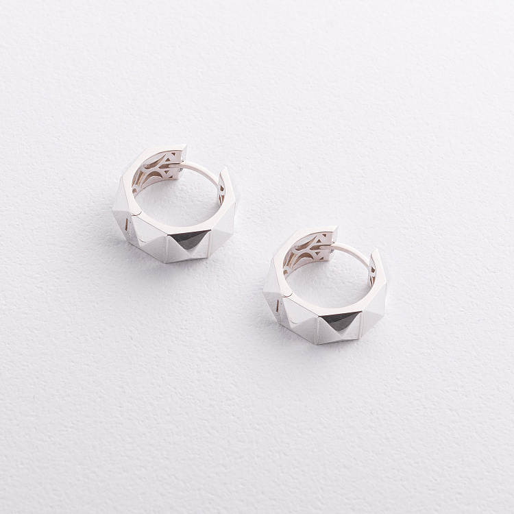 Сережки - кільця "Claire" у сріблі 123502 від ювелірного магазину Онікс - 1