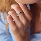 Золотое кольцо с синим сапфиром и бриллиантами C01021R от ювелирного магазина Оникс - 3