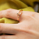 Кольцо "Гвоздь" в красном золоте (фианиты) к08438 от ювелирного магазина Оникс - 5