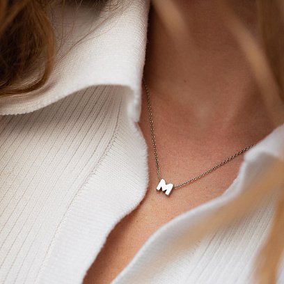 Серебряное колье с буквой "М" 1105 М №4