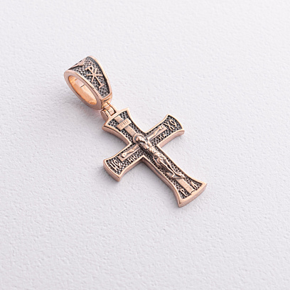 Золотий хрестик "Розп'яття. Спаси та Збережи" п04087