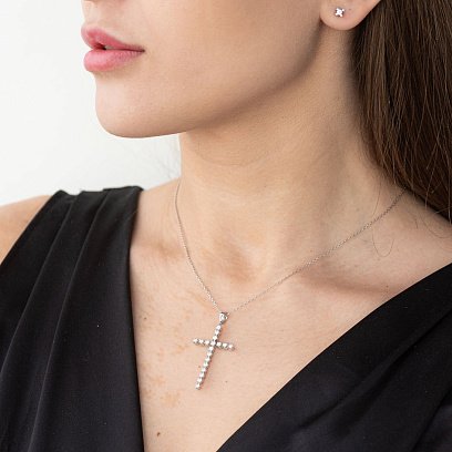 Золотий хрест з діамантами п286 №2