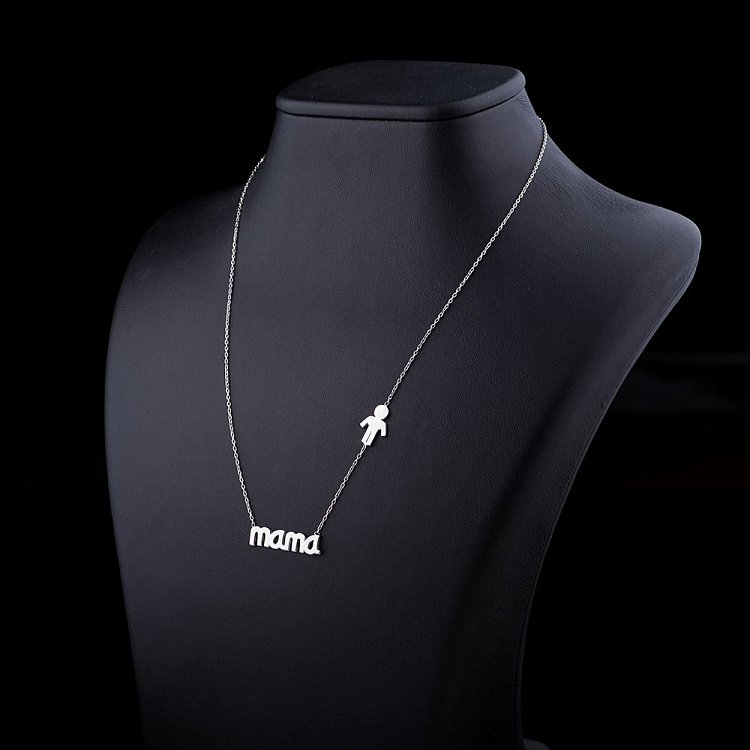 Серебряное колье Мама с мальчиком 18554 от ювелирного магазина Оникс - 3