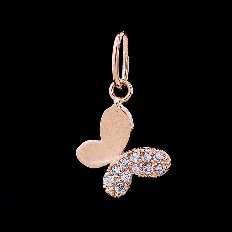 Золота підвіска "Метелик" з фіанітами п02717 від ювелірного магазину Онікс