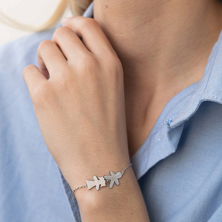 Браслет "Дівчинка та хлопчик" у білому золоті (можливе гравіювання) з2090б від ювелірного магазину Онікс - 1