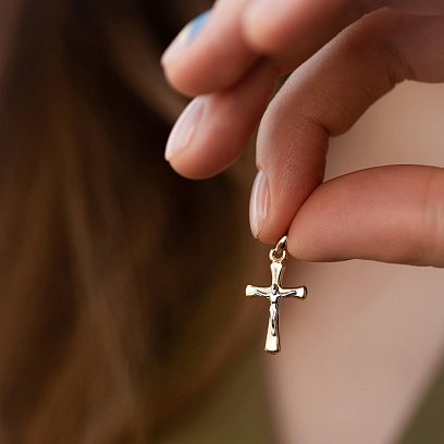 Хрест з розп'яттям (червоне золото) п03317 №5