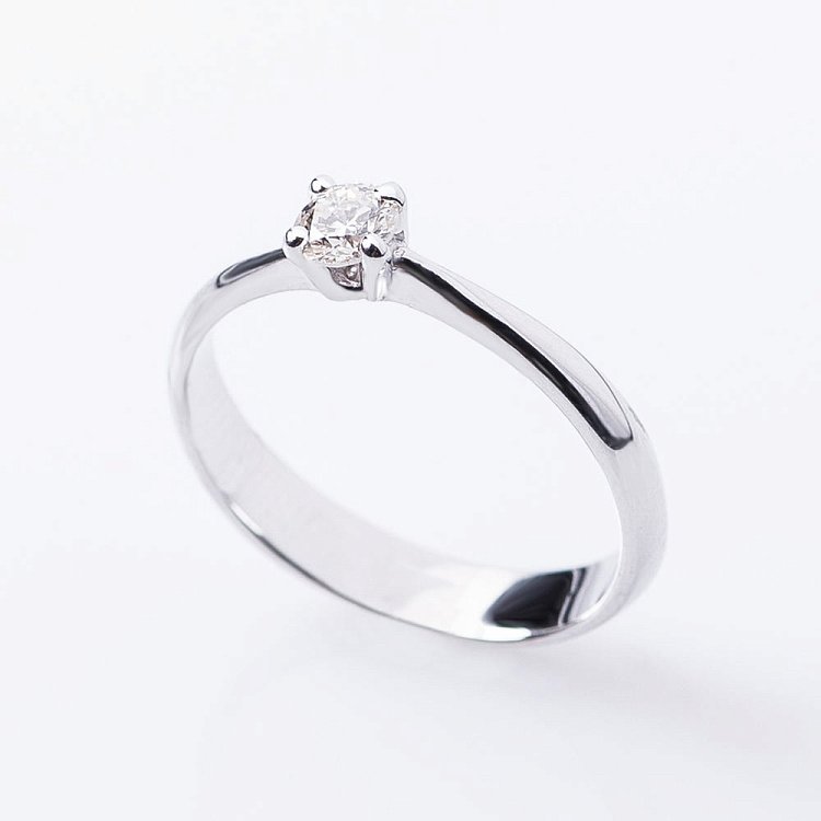 Золота заручальна каблучка з діамантом р0675б від ювелірного магазину Онікс - 1