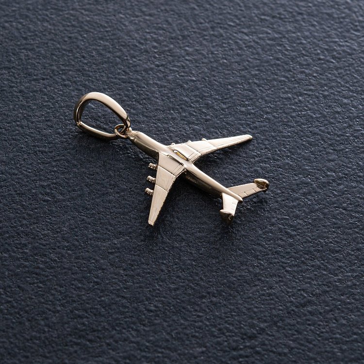 Кулон "Літак" у жовтому золоті п03862 від ювелірного магазину Онікс