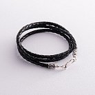 Кожаный шнурок с серебряной застежкой (3 мм) 18009 от ювелирного магазина Оникс
