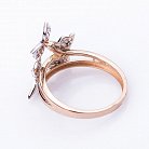 Золотое кольцо "Бабочки" с фианитами к05027 от ювелирного магазина Оникс - 2