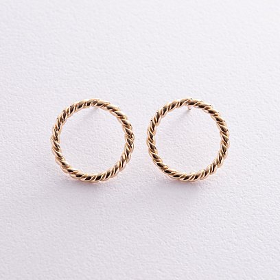 Серьги - пусеты "Триана" в желтом золоте с08282