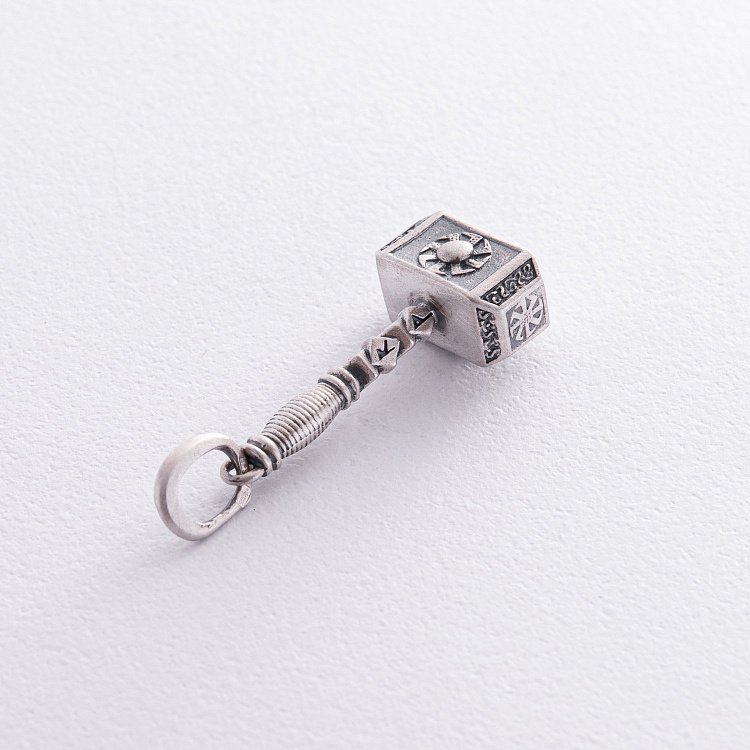 Серебряный кулон "Молот с коловратом и рунами" 133228 от ювелирного магазина Оникс - 11