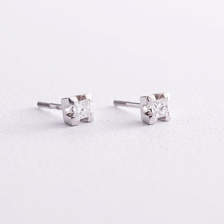 Золоті сережки - пусети з діамантами 34961121 від ювелірного магазину Онікс - 2