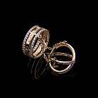 Золотое кольцо на две фаланги с фианитами к03287 от ювелирного магазина Оникс - 1