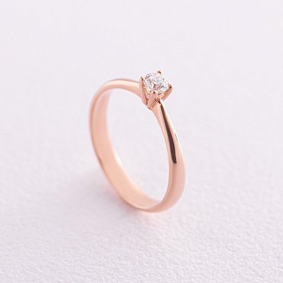 Заручальна золота каблучка з діамантом 25052421