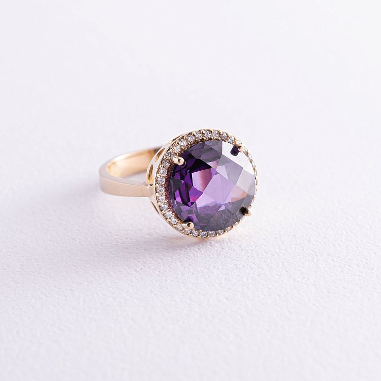 Кольцо из золота с фианитами к03873 от ювелирного магазина Оникс