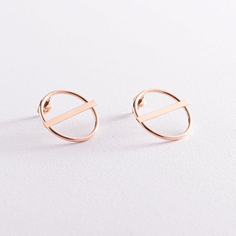 Золотые серьги - пусеты "Баланс" с07788 от ювелирного магазина Оникс - 6