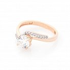 Золотое кольцо с фианитами к02969 от ювелирного магазина Оникс - 2