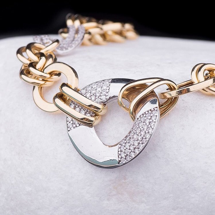 Женский браслет с фианитами б01700 от ювелирного магазина Оникс - 4