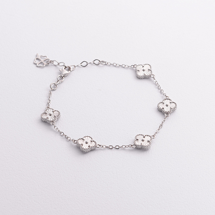 Срібний браслет "Конюшина" 141866 від ювелірного магазину Онікс