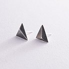 Сережки - пусети "Піраміда" у сріблі 123265 от ювелирного магазина Оникс - 2