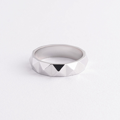 Кольцо "Ромбы" в белом золоте к08306 №2
