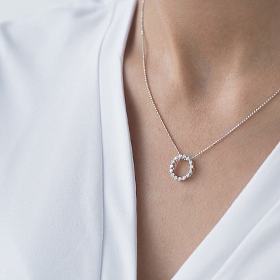 Золота підвіска з діамантами пб0182ri №3