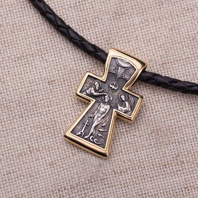 Срібний хрест "Розп'яття" (позолота) 132436 №2