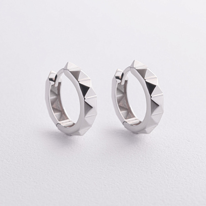 Серебряные серьги - кольца 123503