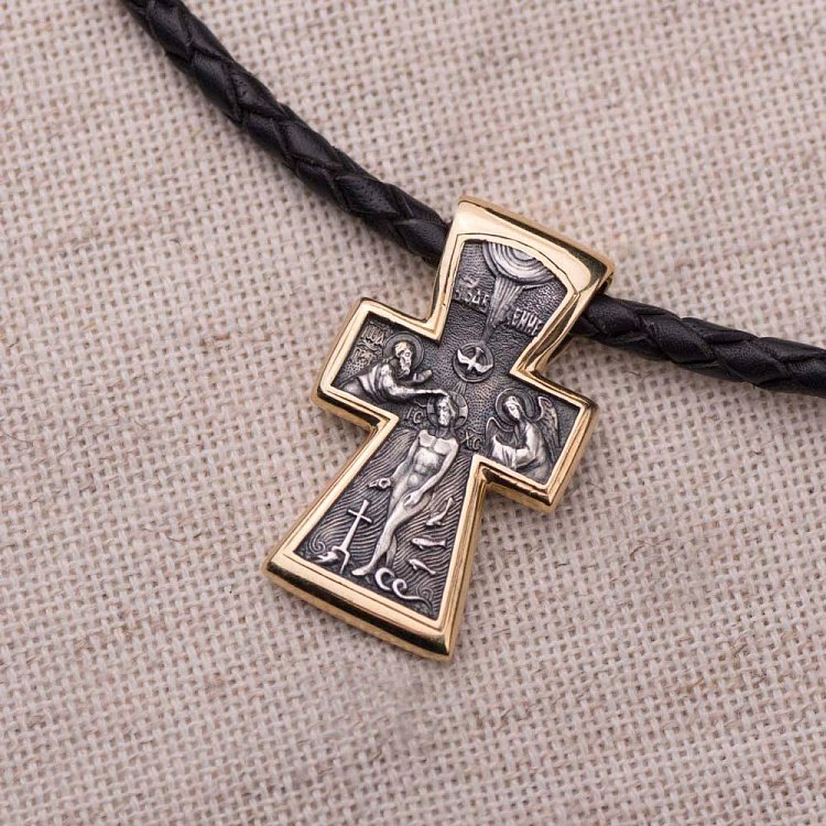 Срібний хрест "Розп'яття" (позолота) 132436 від ювелірного магазину Онікс - 1