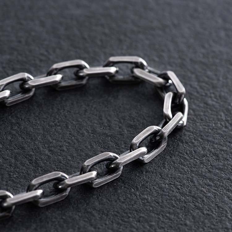 Срібний браслет із чорнінням (якірне плетіння) чс20251 від ювелірного магазину Онікс - 1