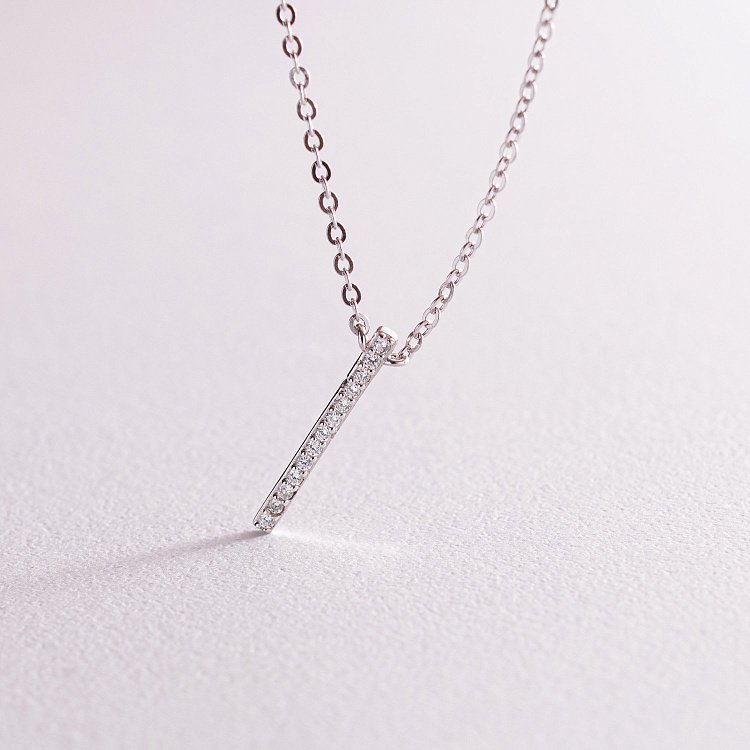 Серебряное колье "Мгновение" с фианитами 181175 от ювелирного магазина Оникс - 4