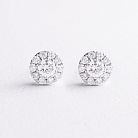 Сережки - пусети в білому золоті (діаманти) сб0717mi от ювелирного магазина Оникс - 1