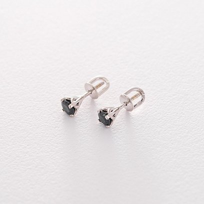 Золоті сережки-гвоздики с сапфіром 03-0792.0.2120