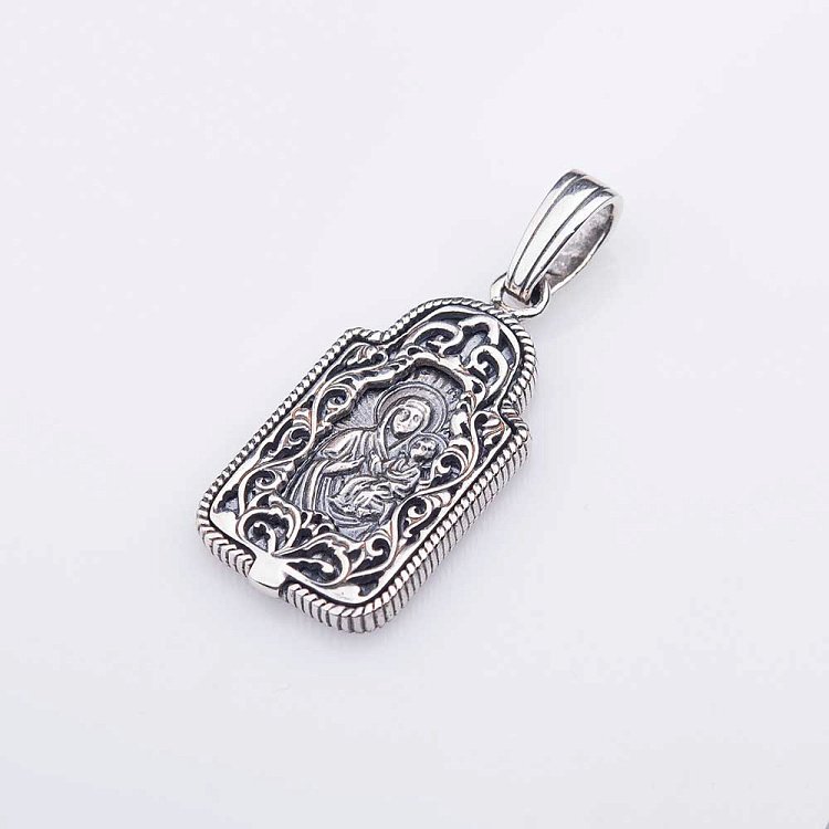 Серебряная ладанка Божией Матери Тихвинская 13859 от ювелирного магазина Оникс