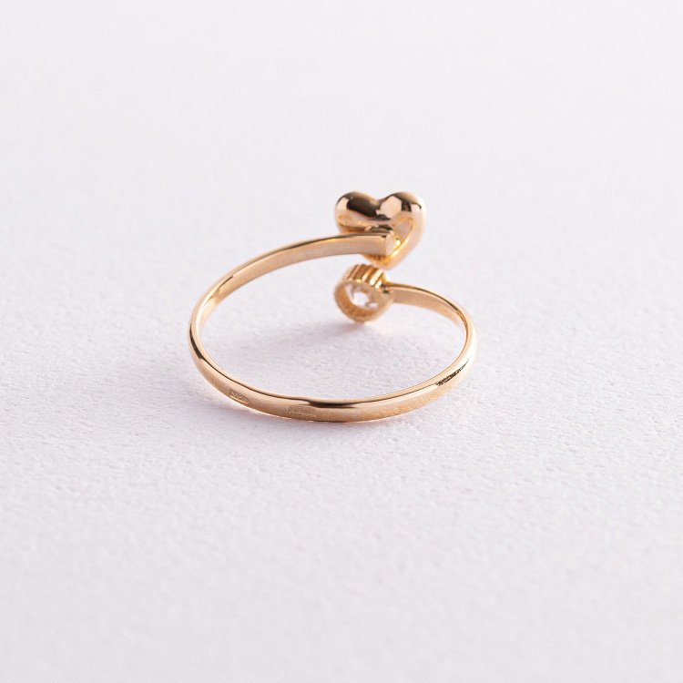 Золотое детское кольцо "Сердечко" к03450 от ювелирного магазина Оникс - 2