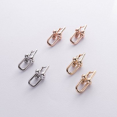 Серьги "Фантазия" в белом золоте с08793 №9