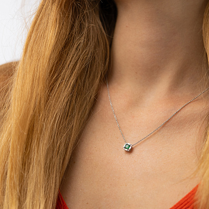 Золотое колье (бриллианты, изумруд) колб0141ca №2