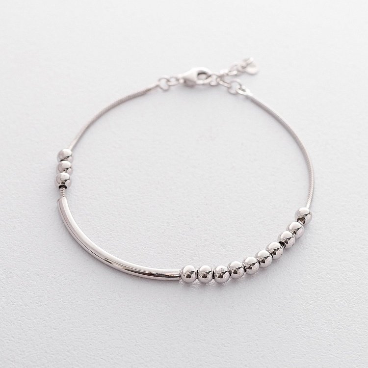 Срібний браслет "Кульки" 141363 від ювелірного магазину Онікс - 2