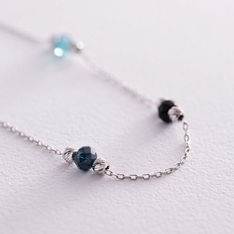 Серебряный браслет (разноцветные фианиты) 141460 от ювелирного магазина Оникс - 5