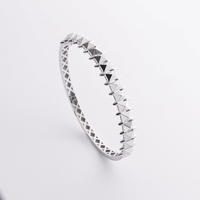 Жорсткий браслет "Clara" у білому золоті б05606