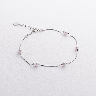 Срібний браслет з перлами 141911