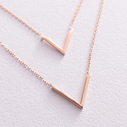 Двойное колье "Особенное" в красном золоте кол02116 №4