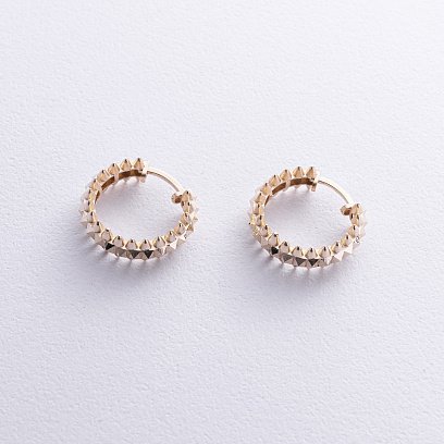 Серьги - кольца в желтом золоте с08623 №3
