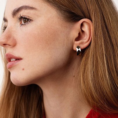 Серьги "Совершенство" в желтом золоте с08746 №2