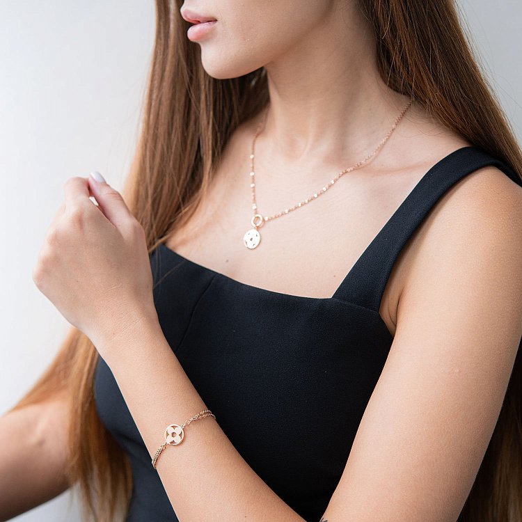 Браслет в червоному золоті "Конюшина" б04595 від ювелірного магазину Онікс - 1