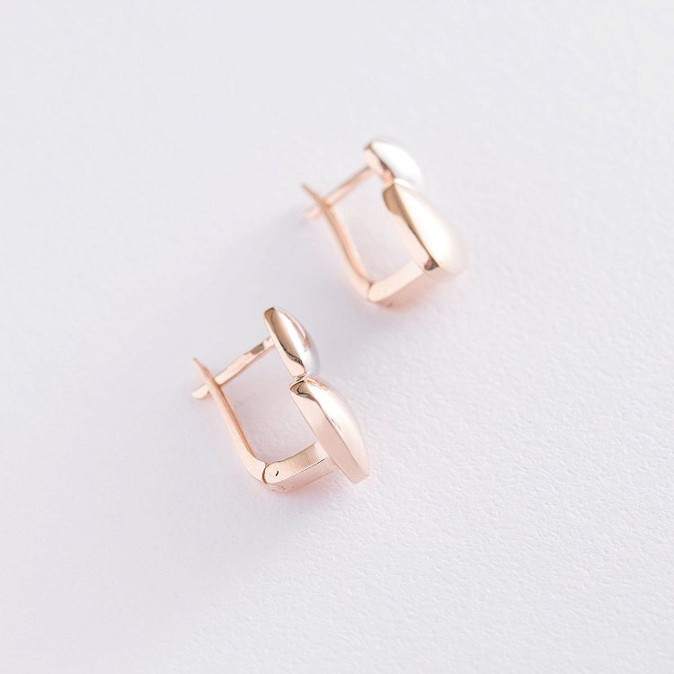 Золотые серьги на английской застежке с05271 от ювелирного магазина Оникс - 2