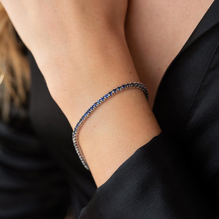 Браслет Теніс у білому золоті з сапфірами 518811529 від ювелірного магазину Онікс - 4