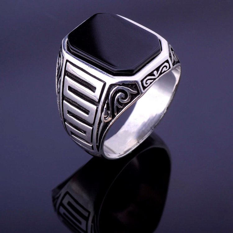 Срібна печатка з оніксом (родій) 111649 від ювелірного магазину Онікс - 3